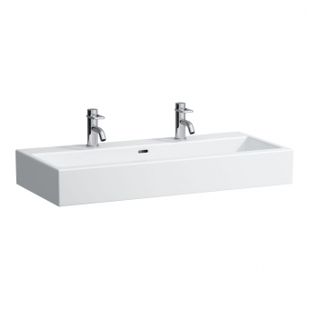 Praustuvas Laufen LIVING 1000x460x155 mm, baldinis, su 2 angomis maišytuvams 